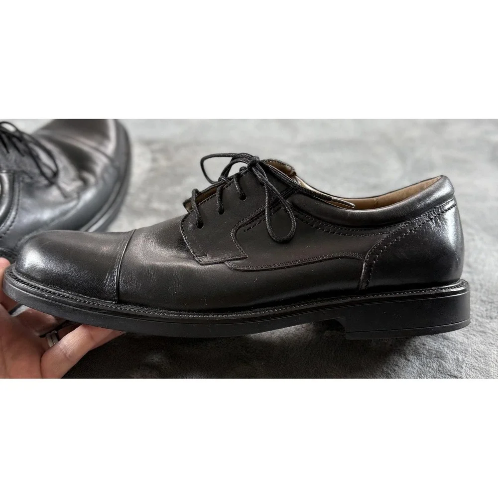 Chaps Dress Shoes Mens Size‎ 12M Black Cap Toe Leather Lace Up Oxford 096-9514